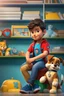 Placeholder: a young boy sitting on a shelf holding a teddy bear, inspired by Ayshia Taşkın, paw patrol, viral photo, medical background, inspired by Farel Dalrymple, press release, 5 years old, bian luan, video, brainwashing, shirt, h 6 4 0, description, uncropped, game maker, baki