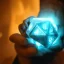 Placeholder: Dungons and dragons, twilight cleric, holding aloft a glowing D20,bluish gold light emanating from D20, hyperrealism,unreal engine,cinamatic lighting,post processing