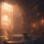 Placeholder: dark fantasy concept art, dynamic lighting, hyperdetailed, intricately detailed, Splash screen art, deep color, Unreal Engine, volumetric lighting, fantasy library artwork, indoors, cozy, leather, marble, library, white candles, white silk,