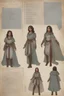 Placeholder: Dnd character sheet. A female Aaismar twilight cleric wearing gray robes