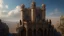 Placeholder: a group of people standing on top of a castle, a detailed matte painting by Ricardo Bofill, behance contest winner, qajar art, matte painting, vray tracing, matte drawing