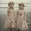 Placeholder: Elle fanning and dakota fanning as flowers, on the beach, autochrome