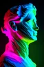 Placeholder: Neon Negative shadow of a neural bust in pastel colours