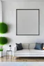 Placeholder: white wall art frame Mock-up with focus shot living room