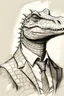 Placeholder: human crocodile sketch