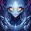 Placeholder: Alien Queen, beautiful face, portrait