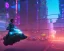 Placeholder: cyberpunk hoverbike soaring vertical nightlife neon