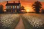 Placeholder: sunset, weeds, abandon old house, creepy, gothic horror influence, white flowers, people, trees, disturbing, witchcraft influence, friedrich eckenfelder, and hans am ende impressionism paintings