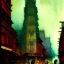 Placeholder: Corner building Metropolis ,dark colours, watercolor, volumetric, macro photograph , by john atkinson Grimshaw, detailed painting,matte painting, alphonse mucha, greg rutkowski,