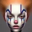 Placeholder: clown girl, excellent skin, symmetrical, soft lighting, detailed face, concept art, digital painting, looking into camera