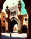 Placeholder: An old Arab city with a big gothic_arab gate