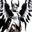 Placeholder: angel, demon, angel demon hybrid, half angel, half demon, black angel wings, white demon wings, black and white, balance, horns, armor, noble clothes, black and white armor, black and white clothes