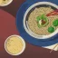 Placeholder: ramen with beer drink