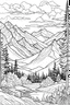 Placeholder: coloring book image of mountains