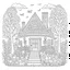 Placeholder: GARDEN HOUSE, "Fairy-tale Gardens: Illustrate magical moments, full view, realistic, coloring page, only draw lines, coloring book, clean line art, wildlife-inspired, kid style, –no sketch, color, –ar 3:4, white background, minimalistic black lines, 8k, minimal black color, low level black colors, coloring page, use pure black and white colors, avoid thick black colors, thin black line art, avoid colors, perfect shape, perfect clear lines, clear edges,