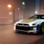 Placeholder: Nissan GT-R, red, orange, yellow, green, blue, purple, masterpiece, expert, 8K, hyperrealism, sharp focus, cinematic lighting, cyberpunk, cityscape