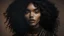 Placeholder: a photo of a beautiful blck woman with black curly hair, dreamy, nostalgic, fashion editorial, studio photography, magazine photography, earth tones, 9:16