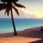 Placeholder: "Generate an image of a serene beach at sunset with palm trees swaying in the breeze. The water should have a gentle, reflective quality, and the sky should be painted in warm hues of orange and pink."