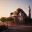 Placeholder: Sultanahmet, spring, sunset, fantasy art, blue and sky, realistic, unreal engine 5, octane render, cinema4d