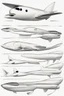 Placeholder: aeroplane inspired by shark with side view , quarter view and front view