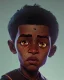 Placeholder: Portrait of a gorgeous black skinned toddler warlock boy with dark hair by Jim Kay