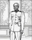 Placeholder: coloring page for teens, simple outlines art, cartoon style, outline drawing, bold outlines, clean and clear outlines, no tones color, no color, no detailed art, art full view, wide angle, white background, BENJAMIN O. DAVIS SR., the first African-American general for the U.S.