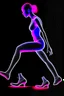 Placeholder: Anima; Neon X-Ray of a woman in heels; neo-futuristic