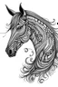 Placeholder: realistic horse head tattoo idea, line art, background, vector, svg, black outline on white background, leave plenty of white space beetween lines for coloring, tattoo style, tattoo idea,full body, minimalist