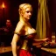 Placeholder: fullbody portrait 'beautiful face blonde massiveboobs medieval wench on tavern in medieval city',painting by gaston bussiere, greg rutkowski, yoji shinkawa, yoshitaka amano, tsutomu nihei, donato giancola, tim hildebrandt, oil on canvas, cinematic composition,sharp image, extreme detail,((fit full head inside picture)),32k