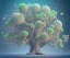 Placeholder: Vector tree illustration 3D ฉากหลังสีขาว