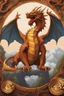 Placeholder: Bitcoin cryptocurrency stands in the middle and a dragon is around