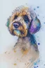 Placeholder: abstract watercolour of a cockapoo dog’s head