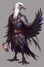 Placeholder: dnd Aarakocra with long hair warlock