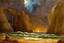 Placeholder: Night, rocks, cliffs, sci-fi, distant mountains, sea, waves, sand, seashore, epic, fantasy, winslow homer watercolor paintings