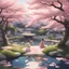 Placeholder: Imagine a serene anime-inspired garden where cherry blossom petals gently fall from the trees, creating a colorful carpet on the ground. In the center of the garden, there's a mystical pond with koi fish swimming gracefully. A young anime character, dressed in traditional clothing, is practicing calligraphy under the shade of a cherry blossom tree.