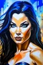 Placeholder: a series of pictures based on DC Comics Superheroes, amazing oil on canvas image of Chyna Laurer