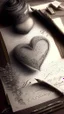 Placeholder: Drawing of love letters, realistic, proffesional, art, detailed