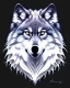 Placeholder: wolf made of cotton candy, snarling, droll dripping horns