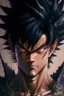 Placeholder: a man with black hair and a dragon on his chest, black dragon, highly detailed portrait of goku, ultra hd anime wallpaper, masayoshi suto and artgerm, anime epic artwork, hd anime wallpaper, son goku, goku, gogeta, dragon ball, wild spiky black saiyan hair, detailed anime artwork, ancalagon the black