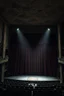 Placeholder: "A very old paints cracked dirty abandoned theater performing stage with ripped curtains insanely detailed octane render trending on artstation, 8k artistic photography, photorealistic concept art, soft natural volumetric cinematic perfect light, chiaroscuro, award-winning photograph, masterpiece, oil on canvas, Raphael, Caravaggio, Greg Rutkowski, people, beksinski, Giger