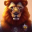 Placeholder: Portrait of cute lion, harry potter style,Fantasy art, yellow clothes, octane render