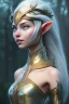 Placeholder: elven young woman, wearing light dress, happy expression, visible ultradetailed cute femine face armonious 2 legs 2 feet 2 hands and 2 pointy ears, luminous weather, field in the mountains, ultra realistic, concept art, intricate details, highly detailed, photorealistic, octane render, 8 k, unreal engine, art by artgerm and greg rutkowski and charlie bowater and magali villeneuve and alphonse mucha