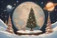 Placeholder: a Christmas tree standing on a globe surrounded by breathtaking stars and planets