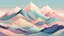 Placeholder: image of layered mountains, flat art, vector, pastel colors, background, curvy mountains, layered, himalayas, wideframe