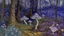 Placeholder: A violet forest with mushrooms painted by Vincent van Gogh