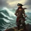 Placeholder: a pirate warrior on his ship, a highly detailed illustration, background of giant crashing ocean waves, realistic render, 8 k, micro detail, intricate, elegant, centered, digital painting, Artstation, smooth, sharp focus, illustration, artgerm, tomasz alen kopera, peter mohrbacher, donato giancola, joseph christian leyendecker, wlop, boris vallejo