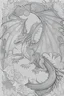 Placeholder: coloring book page of a flying dragon, mandalas