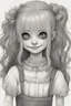 Placeholder: girl smiling, fullbody,creepy,horrifying,dreadful,sinister,