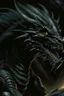 Placeholder: 90s dark fantasy art, black dragon