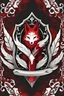 Placeholder: Stylized Emblem of sword, shield, nine fox tails. Red, black, white, RWBY animation style